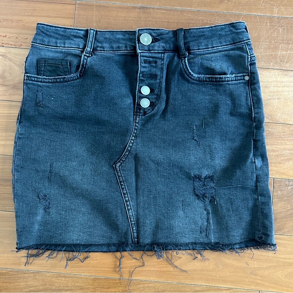 Zara denim distress mini skirt